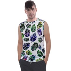 Leaves Watercolor Ornamental Decorative Design Men s Regular Tank Top