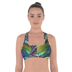 Tree Magical Colorful Abstract Metaphysical Cross Back Sports Bra by Simbadda