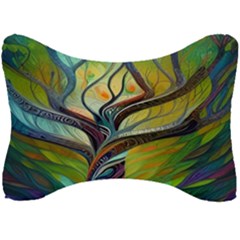 Tree Magical Colorful Abstract Metaphysical Seat Head Rest Cushion by Simbadda