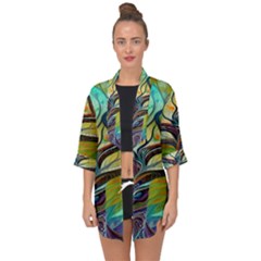 Tree Magical Colorful Abstract Metaphysical Open Front Chiffon Kimono by Simbadda