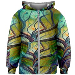 Tree Magical Colorful Abstract Metaphysical Kids  Zipper Hoodie Without Drawstring by Simbadda