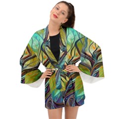 Tree Magical Colorful Abstract Metaphysical Long Sleeve Kimono by Simbadda