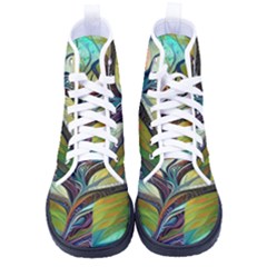 Tree Magical Colorful Abstract Metaphysical Men s High-top Canvas Sneakers by Simbadda