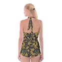 Sunflowers Yellow Flowers Flowers Digital Drawing Boyleg Halter Swimsuit  View2