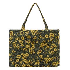 Sunflowers Yellow Flowers Flowers Digital Drawing Medium Tote Bag by Simbadda