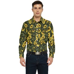 Sunflowers Yellow Flowers Flowers Digital Drawing Men s Long Sleeve  Shirt by Simbadda