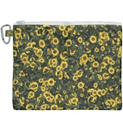 Sunflowers Yellow Flowers Flowers Digital Drawing Canvas Cosmetic Bag (xxxl) by Simbadda