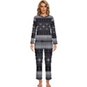 Abstract Art Artistic Backdrop Black Brush Card Womens  Long Sleeve Lightweight Pajamas Set View1