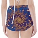 Fractal Spiral Art Pattern Blue Design High-Waisted Bikini Bottoms View2