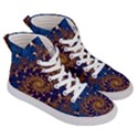 Fractal Spiral Art Pattern Blue Design Men s Hi-Top Skate Sneakers View3