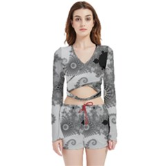 Apple Males Almond Bread Abstract Mathematics Velvet Wrap Crop Top And Shorts Set by Simbadda