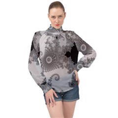 Apple Males Almond Bread Abstract Mathematics High Neck Long Sleeve Chiffon Top by Simbadda