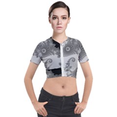 Apple Males Almond Bread Abstract Mathematics Short Sleeve Cropped Jacket by Simbadda