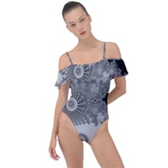 Apple Males Almond Bread Abstract Mathematics Frill Detail One Piece Swimsuit by Simbadda