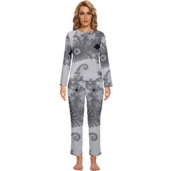 Apple Males Almond Bread Abstract Mathematics Womens  Long Sleeve Lightweight Pajamas Set by Simbadda