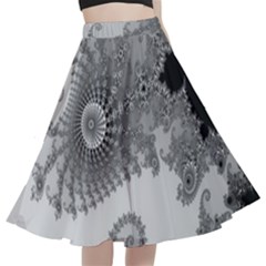 Apple Males Almond Bread Abstract Mathematics A-line Full Circle Midi Skirt With Pocket by Simbadda