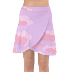 Sky Nature Sunset Clouds Space Fantasy Sunrise Wrap Front Skirt by Simbadda