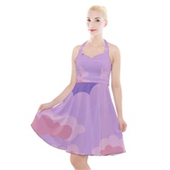 Sky Nature Sunset Clouds Space Fantasy Sunrise Halter Party Swing Dress  by Simbadda