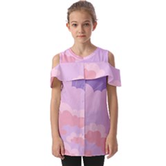 Sky Nature Sunset Clouds Space Fantasy Sunrise Fold Over Open Sleeve Top by Simbadda