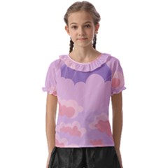 Sky Nature Sunset Clouds Space Fantasy Sunrise Kids  Frill Chiffon Blouse by Simbadda