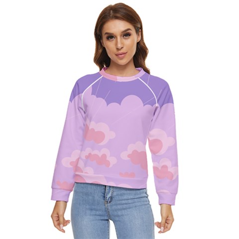 Sky Nature Sunset Clouds Space Fantasy Sunrise Women s Long Sleeve Raglan Tee by Simbadda