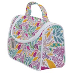 Leaves Colorful Leaves Seamless Design Leaf Satchel Handbag by Simbadda