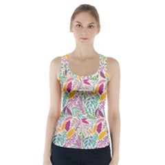 Leaves Colorful Leaves Seamless Design Leaf Racer Back Sports Top by Simbadda