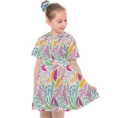 Leaves Colorful Leaves Seamless Design Leaf Kids  Sailor Dress by Simbadda