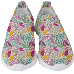 Leaves Colorful Leaves Seamless Design Leaf Kids  Slip On Sneakers by Simbadda