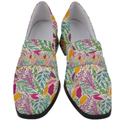 Leaves Colorful Leaves Seamless Design Leaf Women s Chunky Heel Loafers by Simbadda