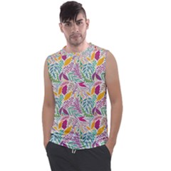 Leaves Colorful Leaves Seamless Design Leaf Men s Regular Tank Top by Simbadda