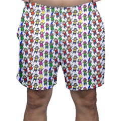 Stickman Kids Doodle Paper Children Group Men s Shorts by Simbadda