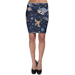 Space Theme Art Pattern Design Wallpaper Bodycon Skirt by Simbadda