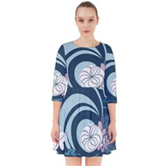 Flowers Pattern Floral Ocean Abstract Digital Art Smock Dress by Simbadda