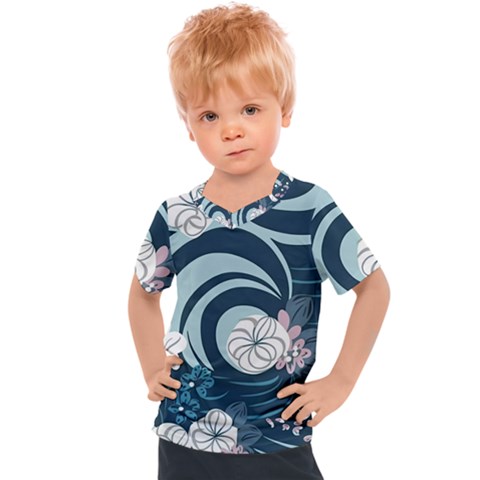 Flowers Pattern Floral Ocean Abstract Digital Art Kids  Sports Tee by Simbadda