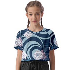 Flowers Pattern Floral Ocean Abstract Digital Art Kids  Basic Tee by Simbadda