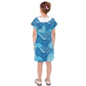 Ocean Waves Sea Abstract Pattern Water Blue Kids  Drop Waist Dress View2