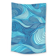 Ocean Waves Sea Abstract Pattern Water Blue Large Tapestry by Simbadda