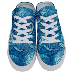 Ocean Waves Sea Abstract Pattern Water Blue Half Slippers by Simbadda