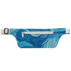 Ocean Waves Sea Abstract Pattern Water Blue Active Waist Bag by Simbadda