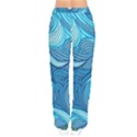 Ocean Waves Sea Abstract Pattern Water Blue Women Velvet Drawstring Pants View2