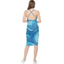 Ocean Waves Sea Abstract Pattern Water Blue Bodycon Cross Back Summer Dress View2