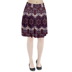 Rosette Kaleidoscope Mosaic Abstract Background Pleated Skirt by Simbadda