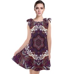 Rosette Kaleidoscope Mosaic Abstract Background Tie Up Tunic Dress by Simbadda