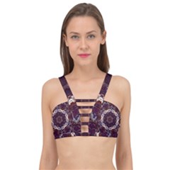 Rosette Kaleidoscope Mosaic Abstract Background Cage Up Bikini Top