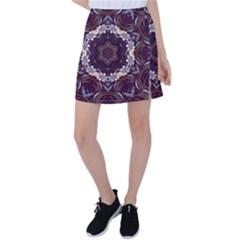 Rosette Kaleidoscope Mosaic Abstract Background Tennis Skirt by Simbadda