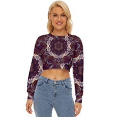 Rosette Kaleidoscope Mosaic Abstract Background Lightweight Long Sleeve Sweatshirt by Simbadda