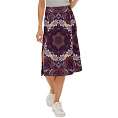 Rosette Kaleidoscope Mosaic Abstract Background Midi Panel Skirt by Simbadda