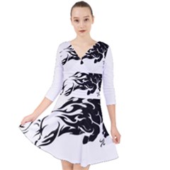 Culture  Quarter Sleeve Front Wrap Dress