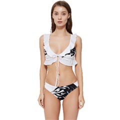 Culture  Low Cut Ruffle Edge Bikini Set